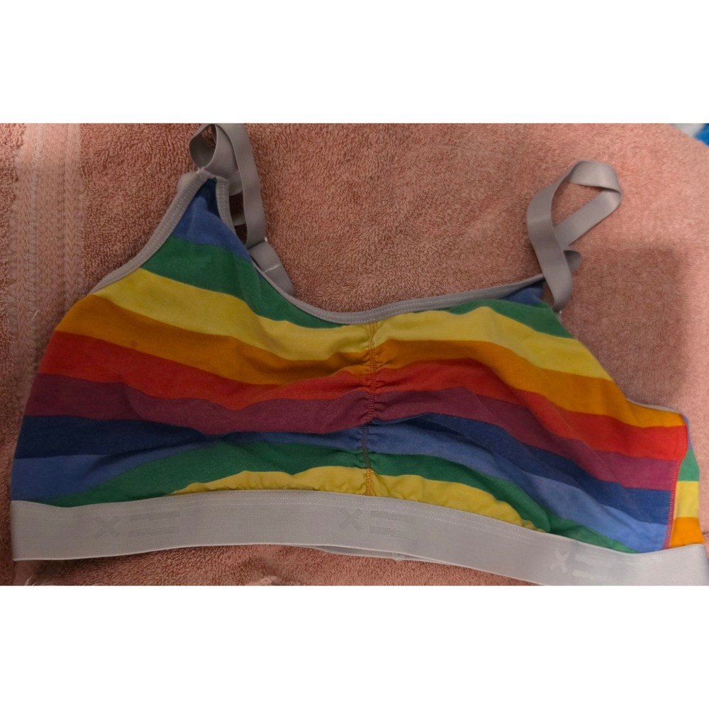 TomboyX Rainbow Pride adjustable Cotton Bra size 2x